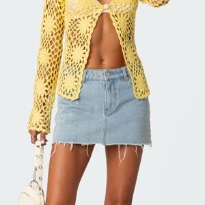 BNWT Edikted Jessie Denim Micro Mini Skirt